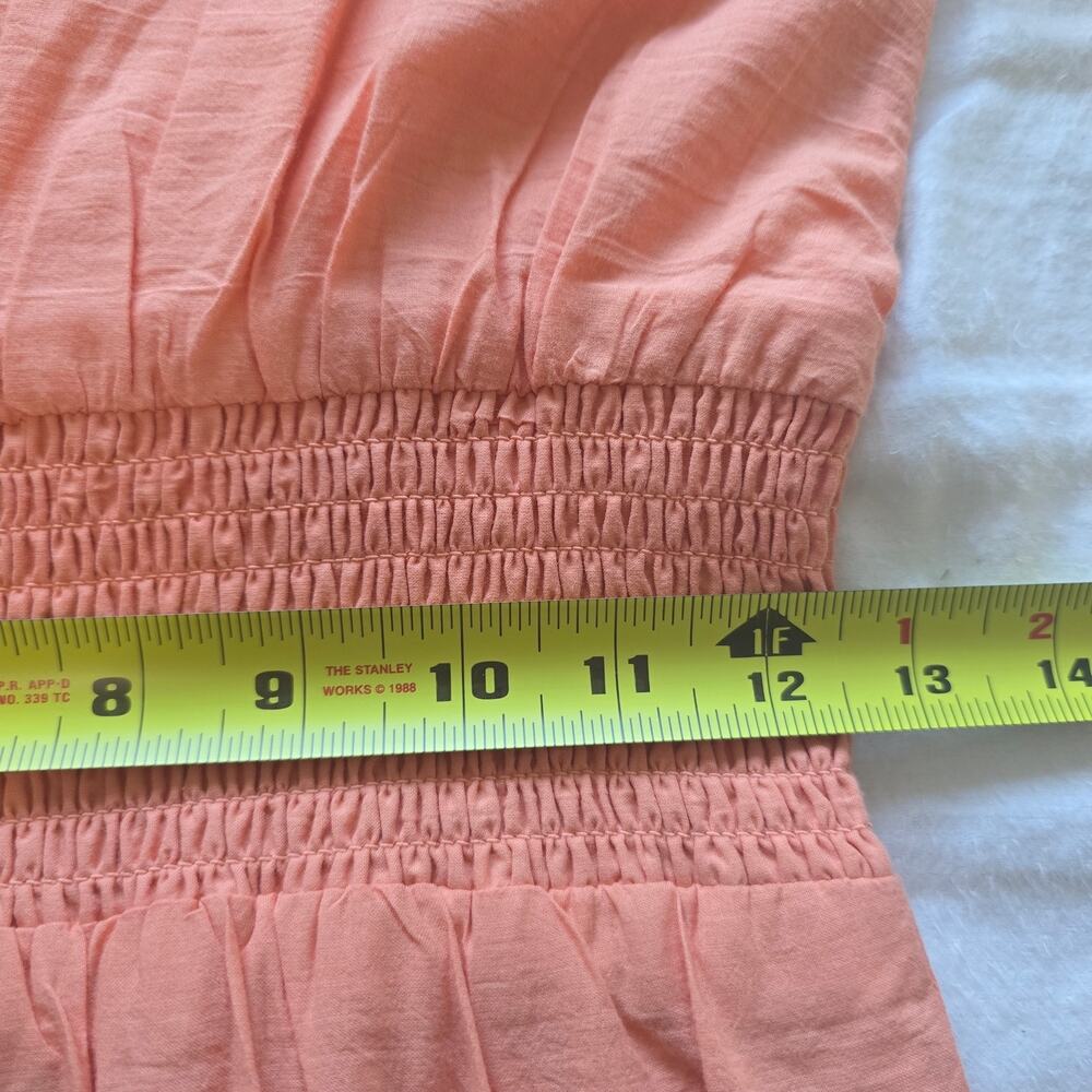 Lovers and Friends Tiered Midi Maxi Dress XS Eyelet Lace Coral Pink Cottagecore - Picture 11 of 12